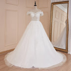 HEULORIA Princess Ball Gown Wedding Dress off shoulder bride dress plus size robe de mariee Lace beading Wedding Bridal Gown AL-527