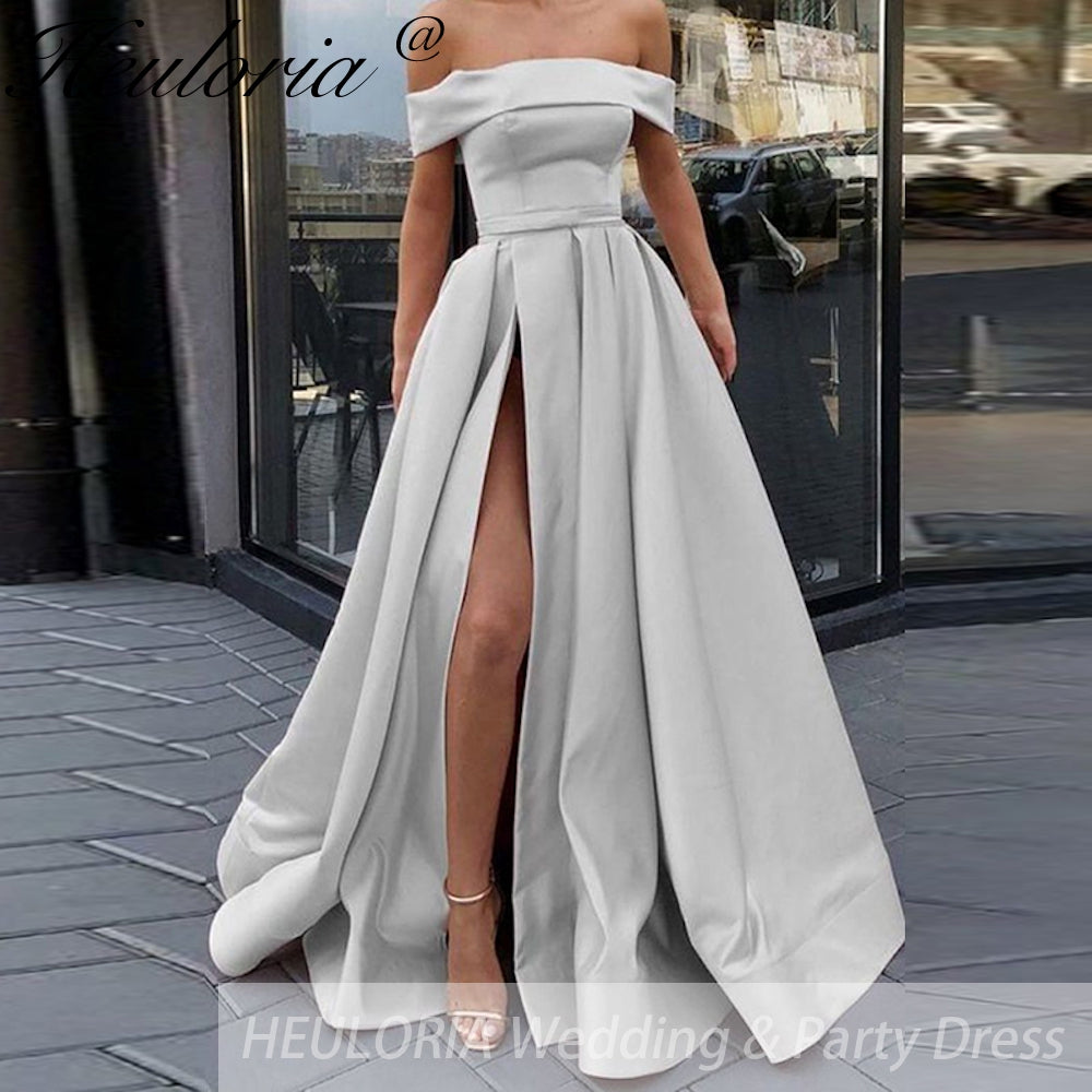 Customized A-line Pink Off The Shoulder Formal Occasion dresses High Slit Sexy Prom Dresses 2023 Robes De Cocktail
