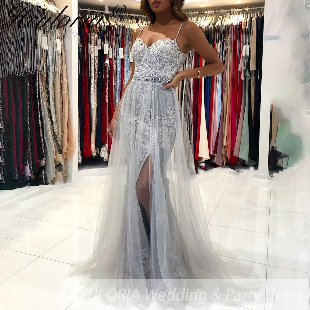 Customized Mermaid Prom Dress Mermaid Sweetheart Evening Dress 2025 Detachable Tulle Train Formal Party Gowns Immagine principale del prodotto