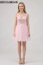 HEULORIA Luxury Pink Handcrafted Lace Floral Girl's Pageant Dress - Floor Length Ball Gown for Weddings & Performance V-Neck ED-331