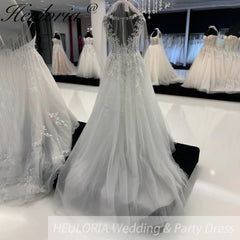 HEULORIA Plus Size A line Wedding Dresses sweetheart Lace Appliques Boho Tulle Bridal dress 2025 Customized AL-944
