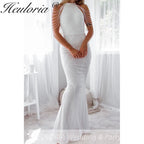 sparky sequin mermaid evening dress halter with beading tassel formal prom dress