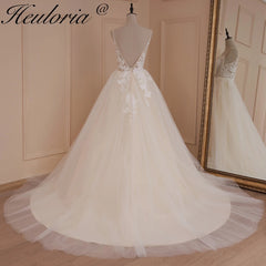 HEULORIA élégant une ligne Robe De mariée bretelles dentelle perles Robe De mariée Robe De mariée Robe De mariée longue train 