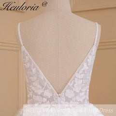 HEULORIA elegant wedding dress A line lace applique bridal dress Robe De Mariee Wedding Bride Dress AL-631
