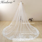 Cathedral Wedding Veil Lace bridal veil with Metal Comb Length 300cm width 300cm for Bride VL-122