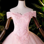 Off-the-Shoulder Lace Long Sleeve Satin Ball Gown Wedding Dress（副本）（副本）