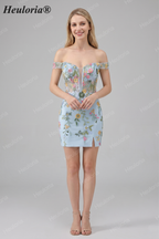HEULORIA Enchanting Multi-Color Floral Embroidery Mermaid Prom Dress with Side Slit and Detachable Straps ED-602