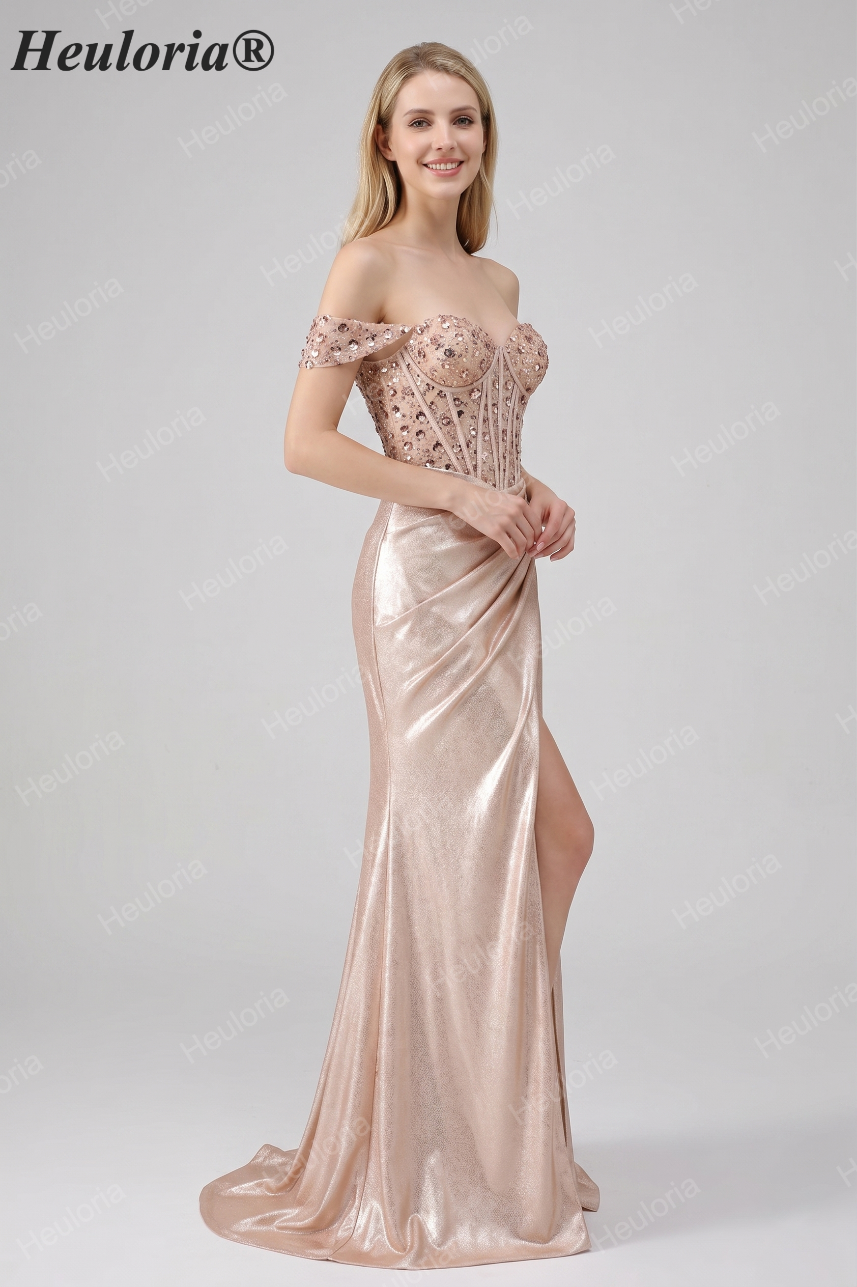Rose Gold Corset Mermaid Evening Dress ED-240