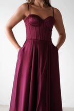 HEULORIA Sweetheart Satin Corset A-Line Prom Dress with Slit ED-32