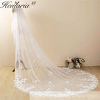 Cathedral Wedding Veil Lace bridal veil with Metal Comb Length 300cm width 300cm for Bride VL-102