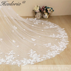 Cathedral Wedding Veil Lace bridal veil with Metal Comb Length 300cm width 300cm for Bride VL-102