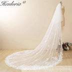 Cathedral Wedding Veil Lace bridal veil with Metal Comb Length 300cm width 300cm for Bride VL-102