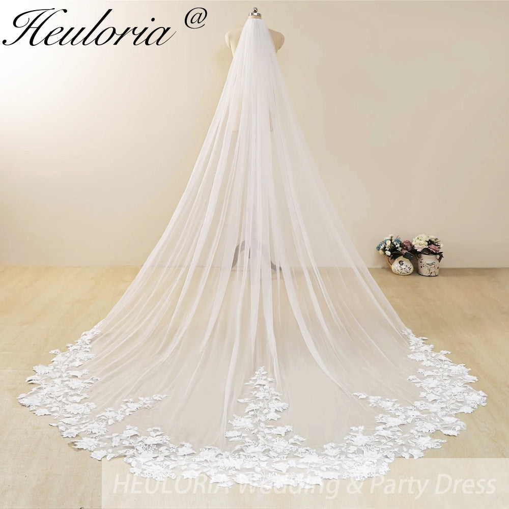 Cathedral Wedding Veil Lace bridal veil with Metal Comb Length 300cm width 300cm for Bride  VL-30