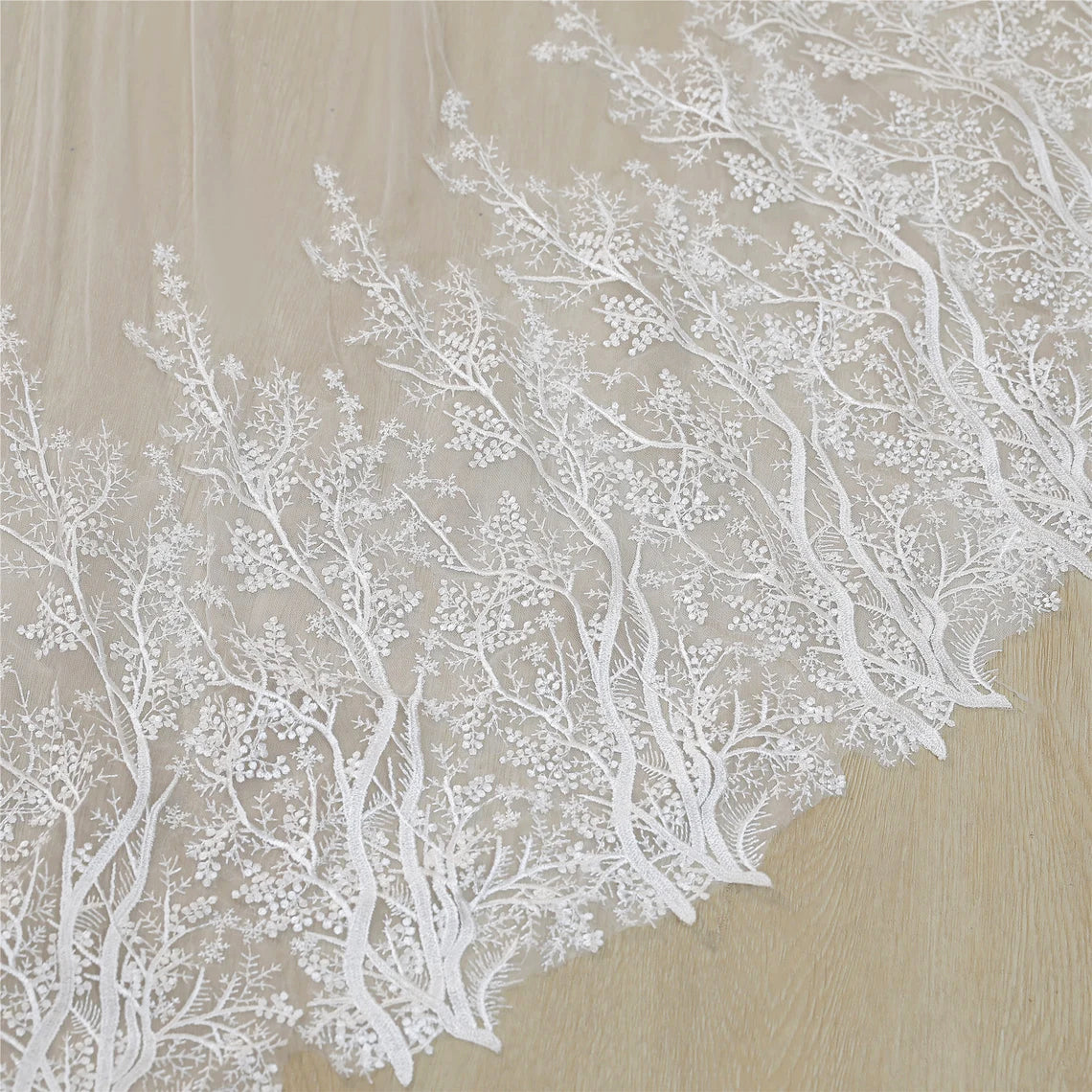 Cathedral Wedding Veil Lace bridal veil with Metal Comb Length 300cm width 300cm for Bride VL-35