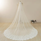 Cathedral Wedding Veil Lace bridal veil with Metal Comb Length 300cm width 300cm for Bride VL-35