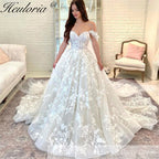HEULORIA Princess Ball Gown Wedding Dress off shoulde bride dress plus size robe de mariee Lace beading Wedding Gown court train BA-626