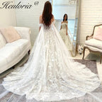 HEULORIA Princess Ball Gown Wedding Dress off shoulde bride dress plus size robe de mariee Lace beading Wedding Gown court train BA-626