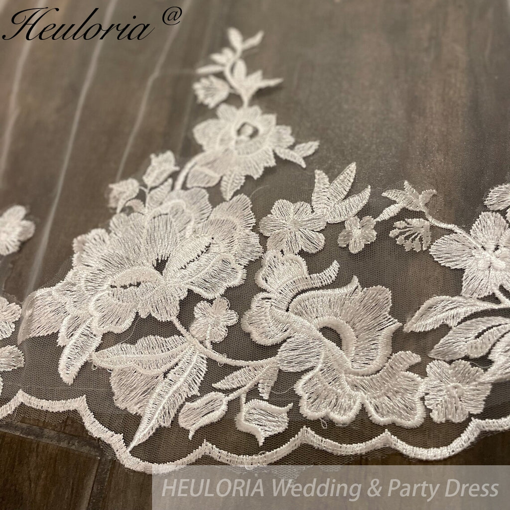 Cathedral Wedding Veil Lace bridal veil with Metal Comb Length 300cm width 300cm for Bride VL-154