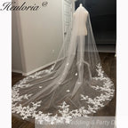 Vintage Lace Wedding Veils Floral Cathedral Veil,Floral Lace Cathedral Length Veil,Flowery Chapel Wedding Veil,Lace Chapel Length Veil/  VL-151