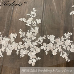 Vintage Lace Wedding Veils Floral Cathedral Veil,Floral Lace Cathedral Length Veil,Flowery Chapel Wedding Veil,Lace Chapel Length Veil/  VL-151