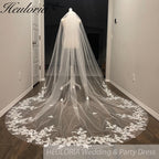 Vintage Lace Wedding Veils Floral Cathedral Veil,Floral Lace Cathedral Length Veil,Flowery Chapel Wedding Veil,Lace Chapel Length Veil/  VL-151
