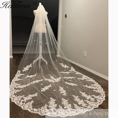 Vintage Lace Wedding Veils Floral Cathedral Veil,Floral Lace Cathedral Length Veil,Flowery Chapel Wedding Veil,Lace Chapel Length Veil/  VL-153