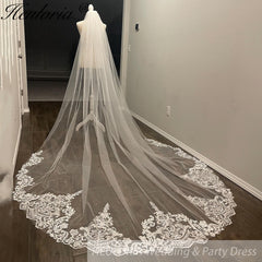 Cathedral Wedding Veil Lace bridal veil with Metal Comb Length 300cm width 300cm for Bride VL-152
