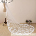 Vintage Lace Wedding Veils Floral Cathedral Veil,Floral Lace Cathedral Length Veil,Flowery Chapel Wedding Veil,Lace Chapel Length Veil  VL-127