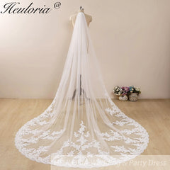 Vintage Lace Wedding Veils Floral Cathedral Veil,Floral Lace Cathedral Length Veil,Flowery Chapel Wedding Veil,Lace Chapel Length Veil  VL-127