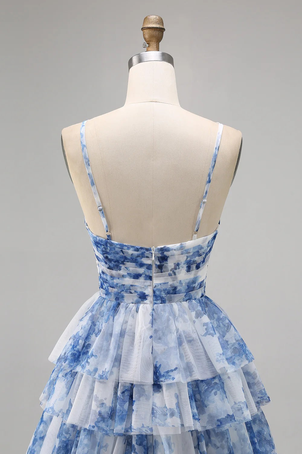 HEULORIA 3D Floral Accent Tiered Tulle Mini Dress - Sweetheart Halter Cutout Cocktail Dress ED-313