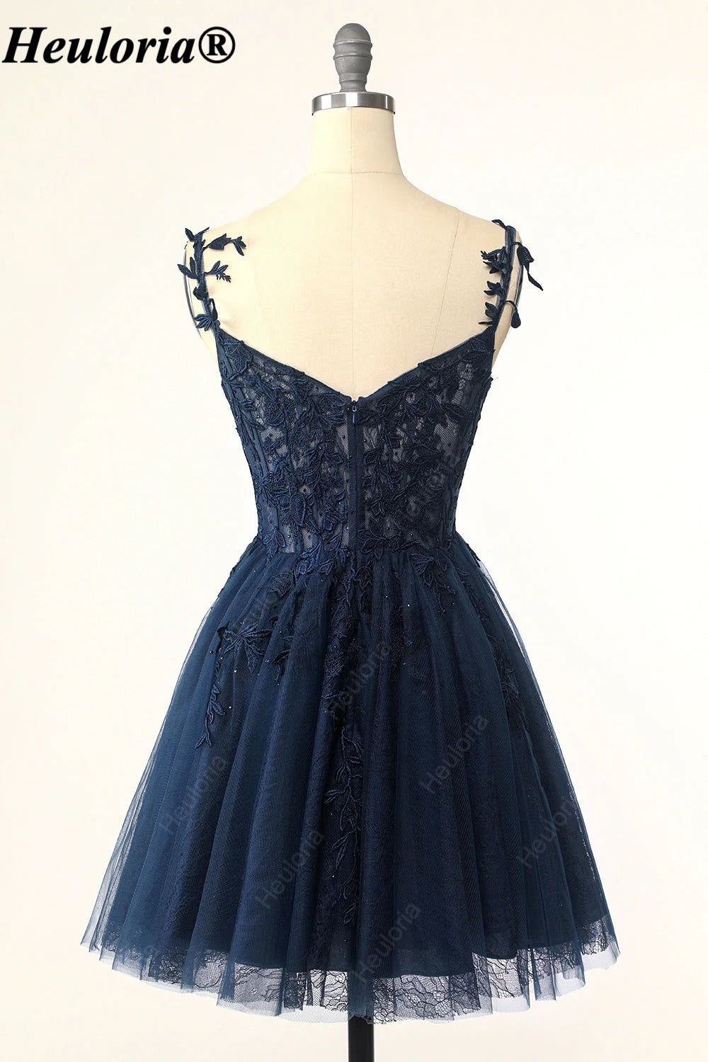 HEULORIA Sweetheart Lace Appliqué A-Line Tulle Short Party Dress ED-278