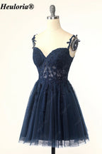 HEULORIA Sweetheart Lace Appliqué A-Line Tulle Short Party Dress ED-278
