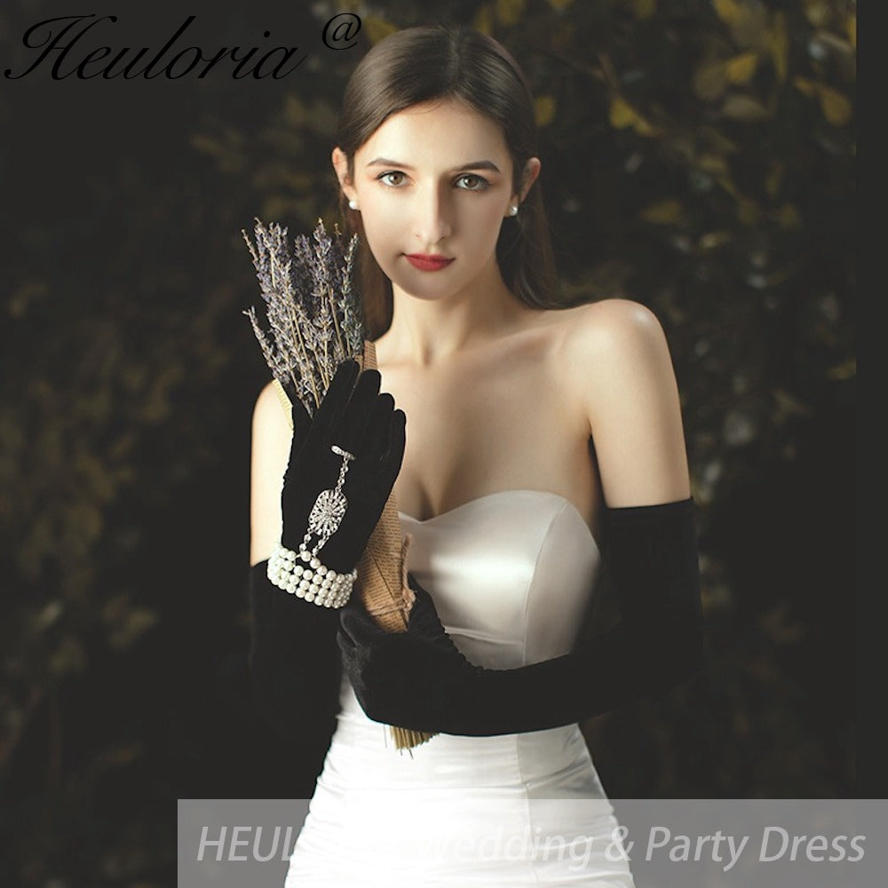 Fingertips Opera Length velvet Bridal Gloves  GL-03