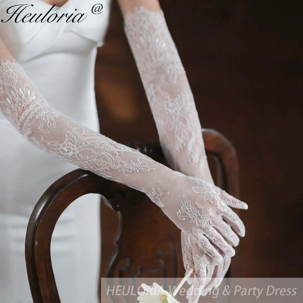 Fingertips Opera Length Lace Bridal Glove  GL-05