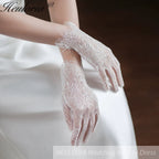 Fingertips Classic Length Tulle Bridal Gloves With Lace GL-06