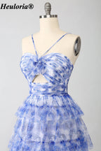 HEULORIA Blue Floral Tiered Tulle A-Line Prom Dress with Cutout Bodice ED-342