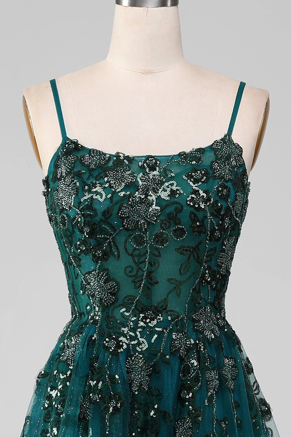 slim fit dress slacks Elegant Green Floral Lace Long Prom Dress with High Slit, Long Green F –  abcprom main image 0
