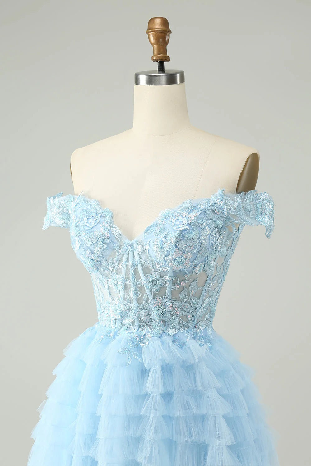 HEULORIA Blush A Line Off The Shoulder Corset Short Tulle Homecoming Dress ED-326