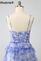 HEULORIA Blue Floral Tiered Tulle A-Line Prom Dress with Cutout Bodice ED-342