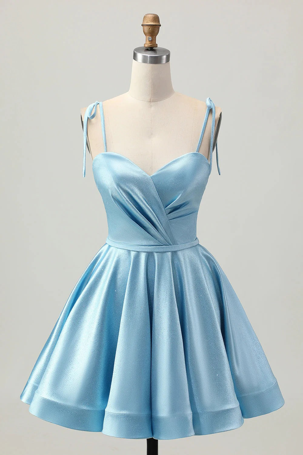 HEULORIA Shimmering Tie-Strap A-Line Short Homecoming Dress with Sweetheart Neckline ED-599