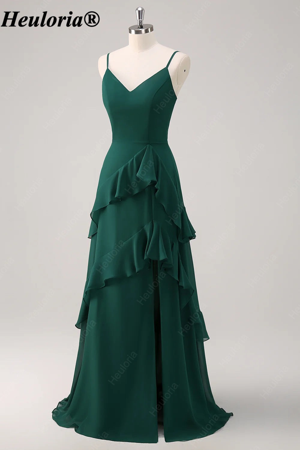 heuloria-dV-Neck Cascading Ruffle Bridesmaid Dress with Slit-ed-538