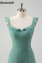 heuloria-Eucalyptus Ruffle Neck Bridesmaid Dress with Open Back and Slit-ed-540