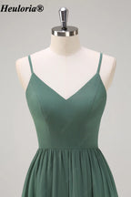 heuloria-Dusty Sage V-Neck Ruffle Bridesmaid Dress with Bow Back-ed-539