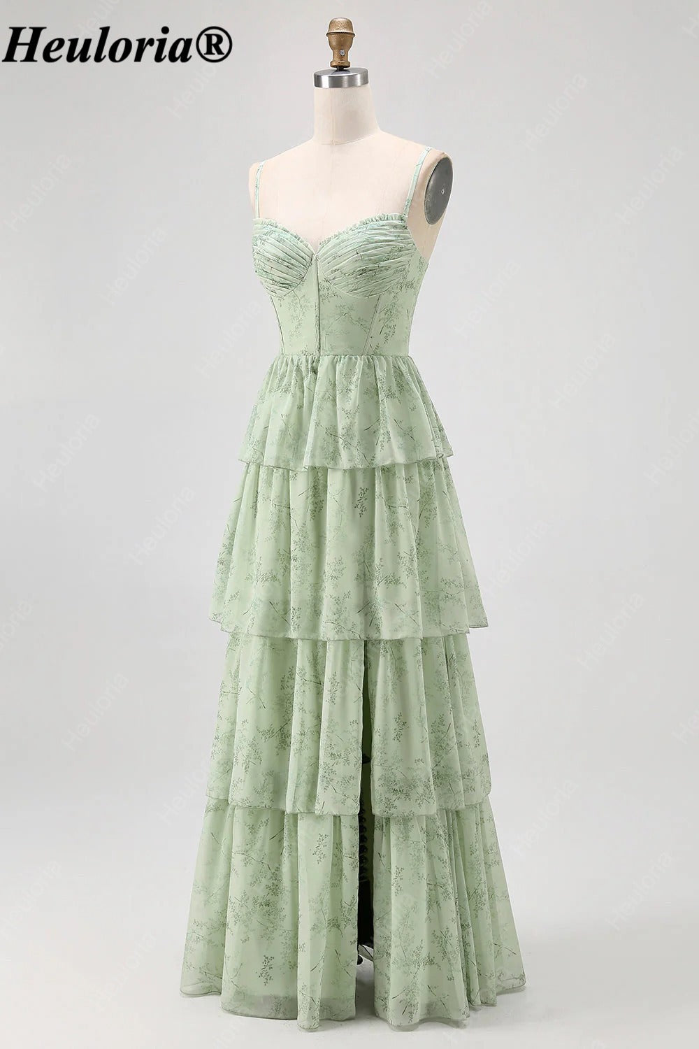 heuloria-Sage Green Floral Sweetheart Tiered Bridesmaid Dress-ed-566-1