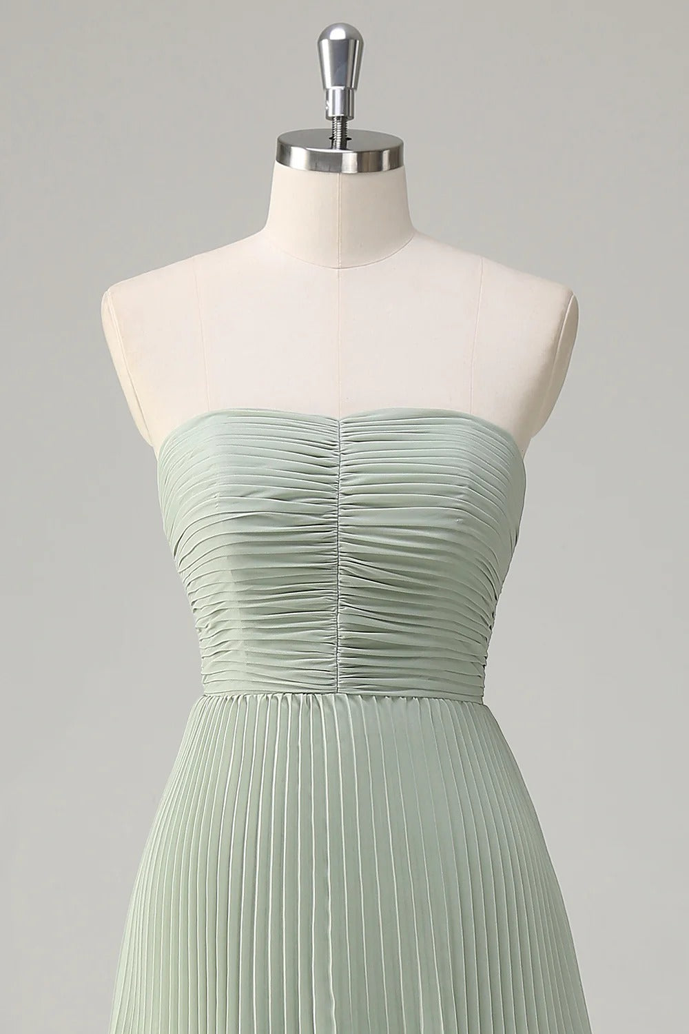 HEULORIA Strapless Tiered Pleated Chiffon Maxi Dress - Elegant Sleeveless Evening Gown ED-241