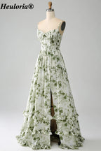 heuloria-Ivory Green Floral Corset Maxi Dress with Ruffle Hem-ed-549