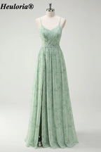 heuloria-Dusty Sage Floral Bridesmaid Dress with Keyhole Back and Slit-ed-554
