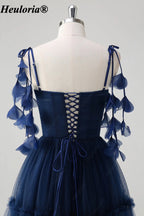 heuloria-Navy Tiered Tulle Bridesmaid Dress with Petal Shoulder Ties-ed-546