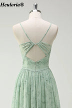 heuloria-Dusty Sage Floral Bridesmaid Dress with Keyhole Back and Slit-ed-554