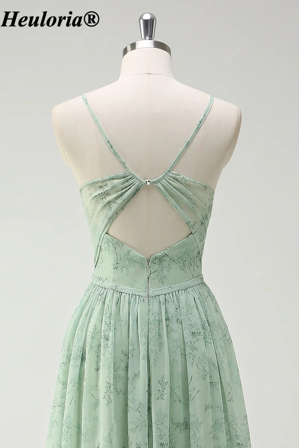 heuloria-Dusty Sage Floral Bridesmaid Dress with Keyhole Back and Slit-ed-554